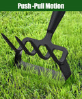 2 In 1 Garden Hoe Tool With Adjustable Length From 37 To 72 Inches, Ergonomic Handle For Easy Weeding And Raking in grass