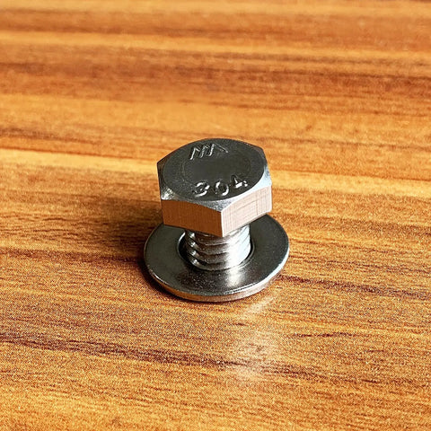 Assorted Quarter Inch By Twenty Hex Head Bolts With Nuts And Washers Set Fully Threaded Four Inch Length 304 Stainless Steel 18 8