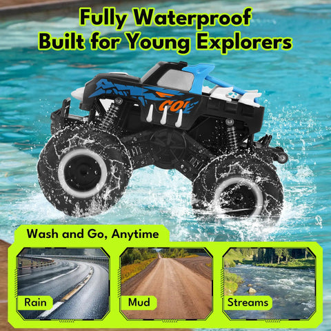 1to16 Scale Totally Waterproof Monster Truck RC Car Amphibious Remote Control Vehicle 4WD on water surface