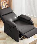 Comfy 360 Swivel Recliner Chair With Rocker For Adults, Adjustable Backrest And Footrest, Soft PU Leather Glider in living room