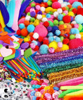 All In One Kids Arts And Crafts Kit With 2000 Plus Pieces For Easter DIY Projects Pipe Cleaners Pom Poms Feathers Beads And Tools