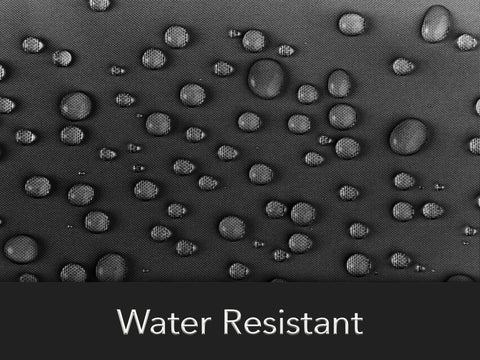 Close-up of Elite Chiminea Cover For All Weather Protection, showing water-resistant 300D polyester with water droplets on surface.