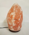 Dimmable Pink Himalayan Salt Lamp With Handcrafted Wooden Base, Natural Crystal Glow, cozy night light for home decor