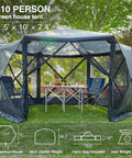 Pop Up Gazebo Screen House Tent 11.5 Ft For 8 To 10 People Instant Canopy Shelter With Netting Portable for outdoor use