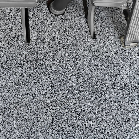 Heavy Duty Non Skid Forklift Floor Mat And Tractor Cab Protector With Tough As Nails Rubber Deck Pad in gray, showing footwell coverage.