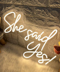 You Said Yes Neon Sign Led Wall Light Decor For Home Bar Party Wedding Christmas Nursery 23.6 By 15.75 Inches Warm White Glow