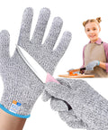 Kids Cut Resistant Gloves For Cooking And Crafting, 100 Percent Food Safe, Breathable And Lightweight in close-up view.