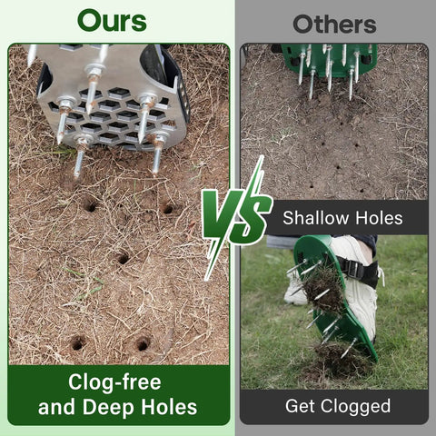 Pro-Grade Lawn Aerator Shoes With 5mm Metal Sole And Bend-Resistant Spikes, Fully Assembled, Adjustable Straps, comparison image