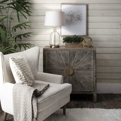 Glass Table Lamp With Cotton Shade, 24 Inch Tall End Table Lighting For Living Room, Bedroom, Dining Room Or Entryway, 3 Way Socket, Soft Cozy Glow, Modern Home Decor Accent Lamp