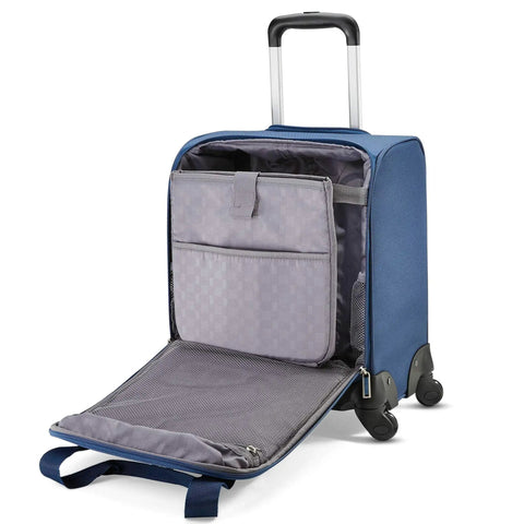 Underseat Carry On Spinner With USB Port, Ocean Color, Four Wheel Luggage For Quick Access Under Most Airline Seats, 360 Degree Rolling