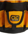 Close-up of In And Out Bucket With 61 Pockets 36 Exterior Triple Row Pockets And 25 Interior Pockets Heavy Duty Tool Organizer Bag