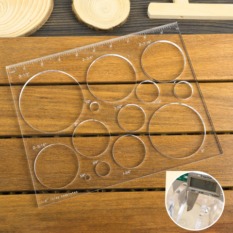 Pro Grade Router Templates for Woodworking Kit With Circle Inlay Templates and Decorative Jig 13 In 1 Acrylic Templates displayed