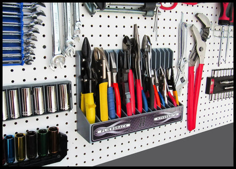 15 Pliers Rack Organizer For Pegboard And Toolbox, Durable ABS Plastic Holder With Tilt Back Design, Holds 15 Pliers