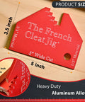 Solid As A Rock Heavy Duty Aluminum French Cleat Jig Built For Tight Cuts And Easy Assembly, dimensions 5" x 3.5", 1/4" thick.
