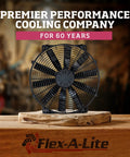 High Performance Flex-Wave LoBoy Electric Puller Fan With 16 Inch Blades generating 3000 Cfm airflow displayed on a wooden surface.