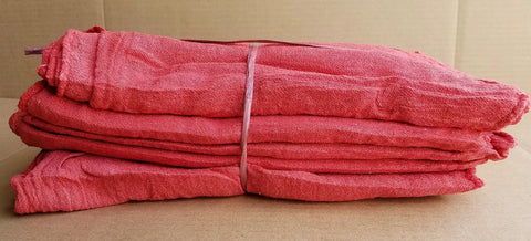 100 New Shop Rags And Industrial Cleaning Towels 14x14 Red For Auto Shops And Body Shops, stacked cotton towels