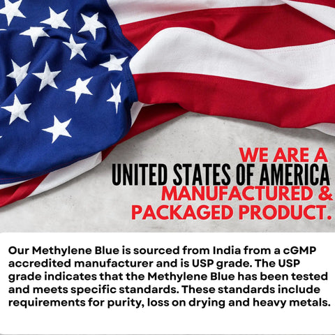 2 Percent Methylene Blue Solution in Glass Dropper Bottle for Lab And Medical Use, Ultra Concentration With Fewer Drops For Fast Colorizing Reactions, Sterile Glass Bottle USA Made 100ml with US flag