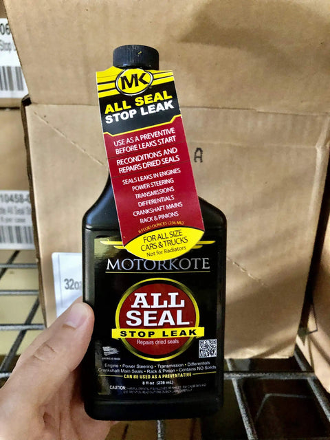 All Seal Stop Leak Preventer for Engine, Transmission and Power Steering, 8 Oz Quick Fix to Seal Gaskets and O-Rings, Versatile for Cars, Trucks, SUVs and Motorcycles, Single Bottle, black bottle front view