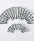 75 Pack Wall Plate Screws Set With Slotted Oval Heads For Outlets And Light Switches, Silver To White Painted Finish displayed in arcs
