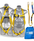 Heavy Duty Fall Protection Harness Kit With Detachable Six Foot Lanyard Internal Shock Absorber Snap Hook OSHA ANSI Fall Arrest 2 Pack