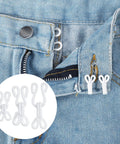 36 Pairs Hook And Eye Closures Kit For Clothing And Bras White Metal Fasteners In 2cm 2.8cm And 3.5cm Sizes used on denim jeans