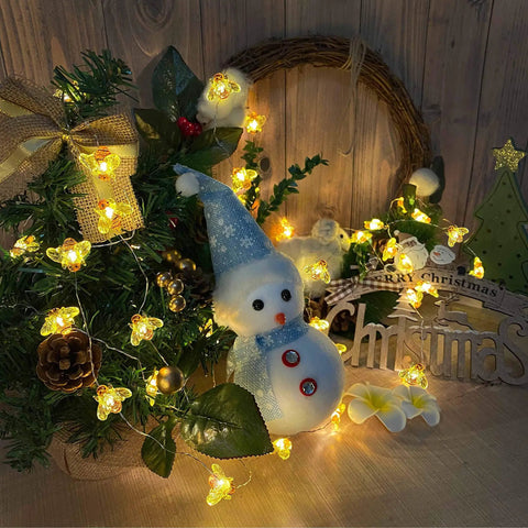 Bee String Lights 40 LED With Remote, 8 Modes, USB Powered Waterproof Fairy Lights For Indoor Outdoor Parties Weddings Garden And Christmas Decor, Includes Timer Function For Easy No Fuss Ambience