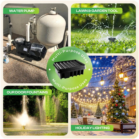 Weatherproof Outdoor Electrical Box Protects Power Strips Timers Extension Cords Reels Transformers Lights And Tools Indoor Safe Dry IP55 Rated Enclosure For Cables And Electrical Gear Heavy Duty Large Black with water pump, garden tool, fountain, holiday lighting uses