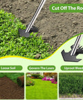 Rocket Shaped One Hand Garden Hoe For Weeding Adjustable 30 To 60 Inch Steel Handle on soil and grass demonstration