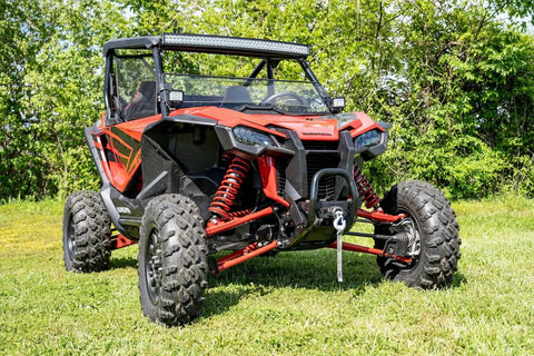 Red Honda Talon 2019 with UTV Winch Mounting Plate For Honda Talon 2019 To 2021 Black Beefy Heavy Duty Thick Steel Off Road Recovery