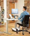Office desk with letter size non magnetic copyholder with removable line guide and adjustable easel back for height and angle use