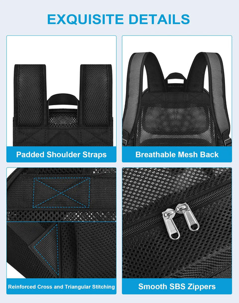Heavy Duty Mesh Backpack See Through Beach Pool Bag For Travel And Day Trips Rugged Tough As Nails 600D Base With Reinforced Seams