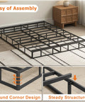 Badass Durability Seven Inch Queen Box Spring With Heavy Duty Steel Frame And Tear Resistant Fabric Cover Delivers Rock Solid Mattress Support Quick Setup For A Sweet Bedroom Refresh, showcasing easy assembly and round corner design.
