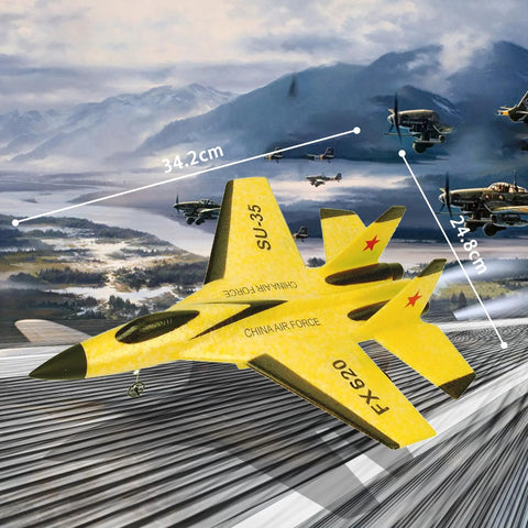 Beginner Friendly 2CH RC Plane Ready To Fly Hobby Glider With Luminous Yellow Strip Lightweight EPP Foam