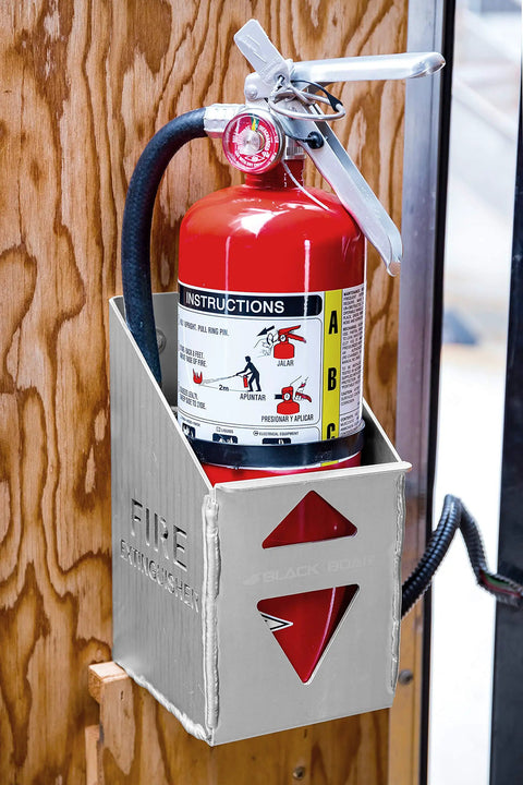 Aluminum Fire Extinguisher Holder for Enclosed Trailer and Garage, Securely Holds a 5 lb Fire Extinguisher, Easy to Install