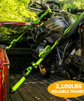 One Inch Ratchet Tie Down Straps 15 Ft 4 Pack With Soft Loops 2100 Pound Break Strength Reflective Thread securing motorcycle