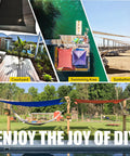 Sun Shade Sail Hardware Kit With 12 Foot Vinyl Coated 304 Stainless Steel Wire Rope For Triangle And Rectangle Shade Sail Installations In Outdoor Patios And Gardens All Weather Heavy Duty Rust Resistant displayed over courtyard, swimming area, and sunbathing spot.