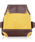 Oil Tanned Leather Nail Pouch Bag In Cherry With 5 Pockets And 2 Snap Loops For Carpenters, Framers, Construction Pros