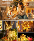 Twinkle Fairy Lights 33 Ft USB Plug In String Lights With Remote And Timer 100 LED Waterproof Wire in cozy holiday decor scene