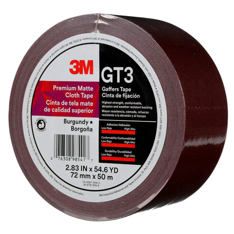 Pro Grade Matte Cloth Gaffers Tape GT3 72mm Wide By 50m Long 11 Mil Thick Hand Tearable Rugged Heavy Duty Non Reflective Finish Ideal For Stage Lighting Film Sets Photography Indoor Outdoor Use roll