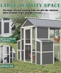 Spacious Outdoor Wooden Chicken Coop For Ten Chickens With Walk In Run Two Nesting Boxes Ramp Two Level Hen House Habitat