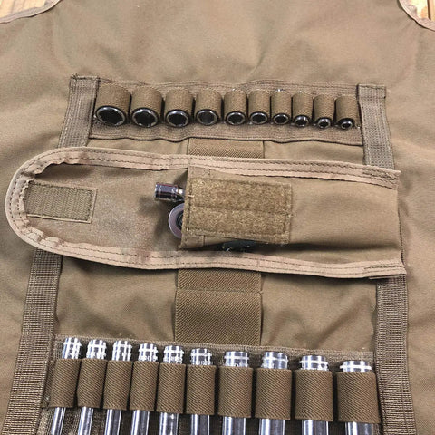 Mifflin Socket Roll 1/4 Inch Size In Coyote Brown Berry Compliant Tool Organizer with elastic retainers holding sockets