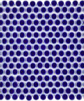 Cobalt Blue Penny Round Porcelain Mosaic Tile Dope Look For Floor And Wall 11.88 X 12.63 Inches Glazed High Sheen Finish Mesh Mounted