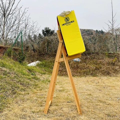 Adjustable Archery Target Stand For Straw Target Bags Garden Practice Pine Wood Portable And Sturdy 33.5 Inch Height