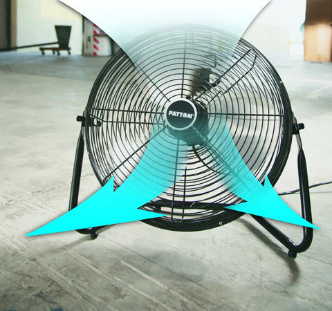 18 Inch High Velocity Fan With Metal Construction 3 Speed Settings Tilt Adjustable Head Heavy Duty Black Air Circulator in garage