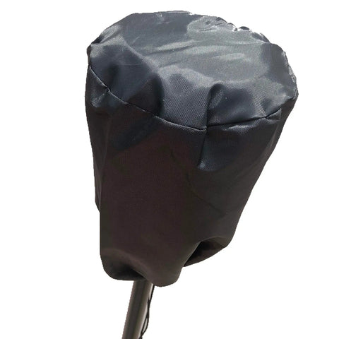 Close-up of Black Tiki Torch Cover Set Of Two For Outdoor Use Weatherproof Protective Covers With Locking Drawstring Bottom