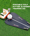 Putting Trainer With Mirror Practice Aid To Align Eyes And Putter Face, Groove And Path For Accurate Starts And Square Rolls