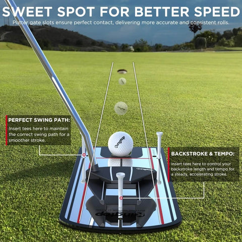 Classic Golf Putting Mirror For Alignment And Consistency Training On The Go Portable 12 By 6 Inch Practice Mirror on grass