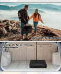 Lightweight Mesh Camping Table With Adjustable Height for easy transport and storage, folded in car trunk, outdoor picnic accessory
