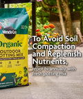 Organic Outdoor Potting Mix For Container Plants With Quick Release Natural Fertilizer, OMRI Listed, 16 Qt bag on patio