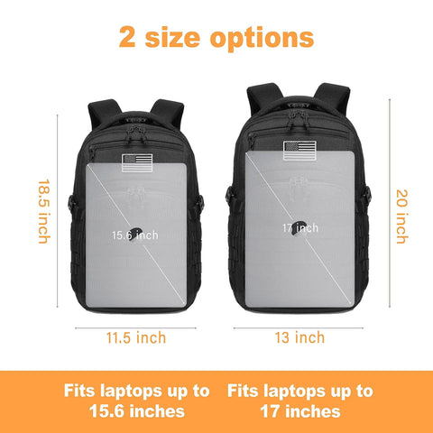 Durable Military Style Tactical Backpack For Men 30L 20 Inch Assault Pack In Black With MOLLE System Tough As Nails 900D Fabric Compact